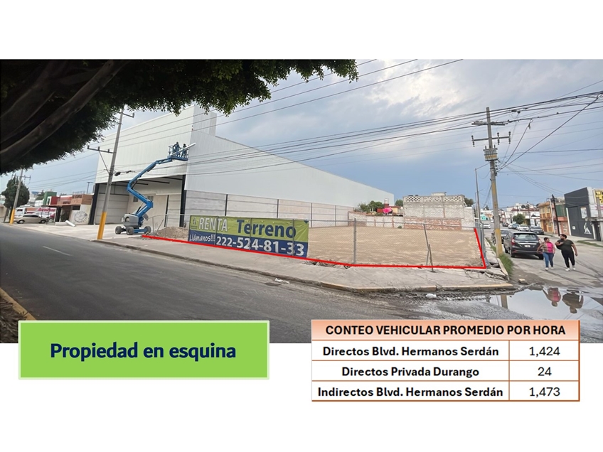 Terreno Boulevard Hermanos Serdán y Durango (antes Acamayas)